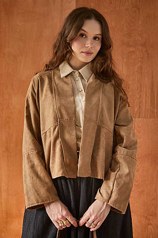 Süet Ceket Camel - 4