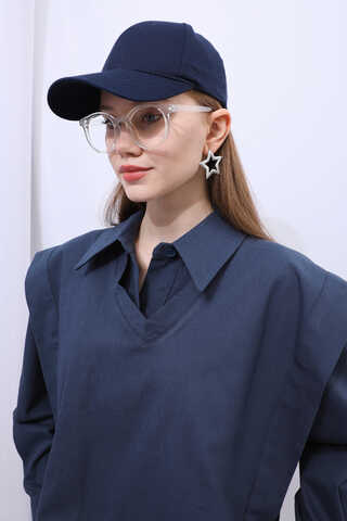 Süveterli Gömlek Etek Takım Lacivert - 12