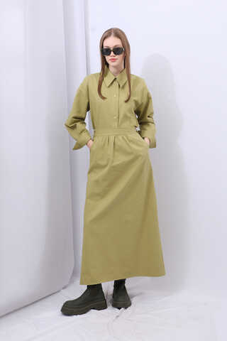 Süveterli Gömlek Etek Takım Yağ Yeşili - 2