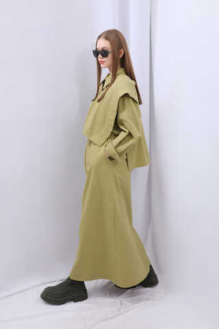 Süveterli Gömlek Etek Takım Yağ Yeşili - 5