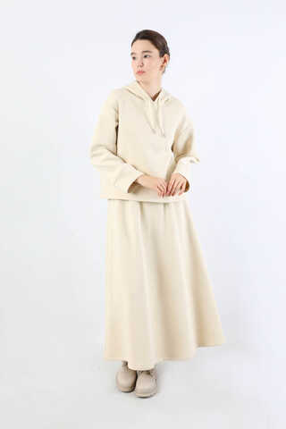 Sweat Kloş Etek Takım Krem - 3