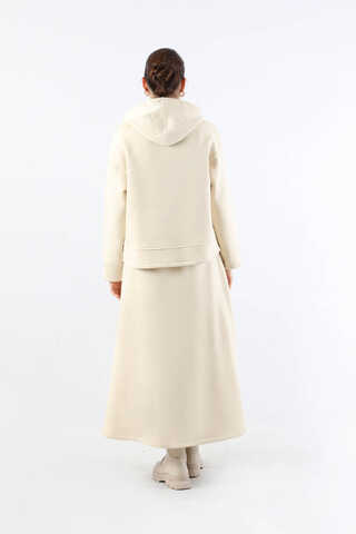 Sweat Kloş Etek Takım Krem - 6