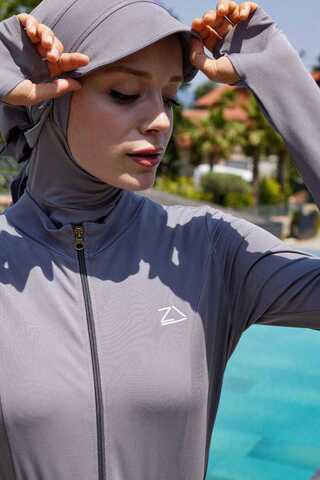 Tam Vücut Dalgıç Mayo Gri - 5