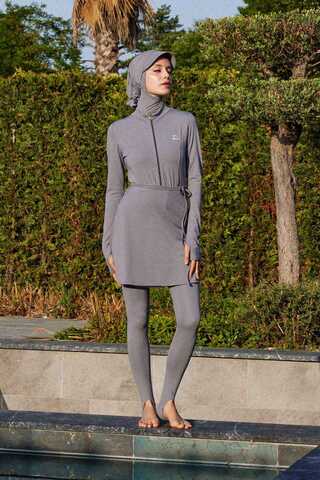 Tam Vücut Dalgıç Mayo Gri - 2