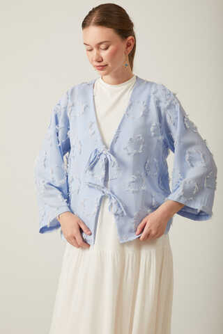 Tassel Detail Kimono Baby Blue - 3