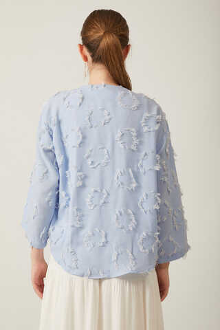 Tassel Detail Kimono Baby Blue - 7