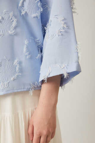 Tassel Detail Kimono Baby Blue - 8