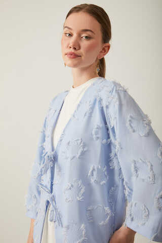 Tassel Detail Kimono Baby Blue - 10