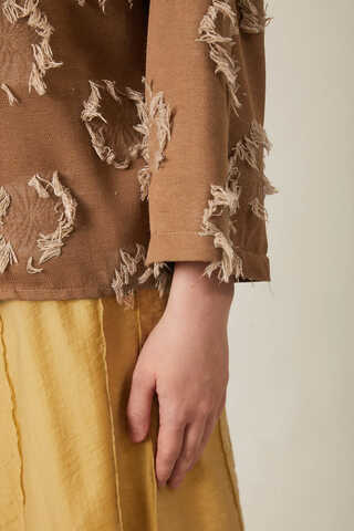 Tassel Detail Kimono Brown - 6