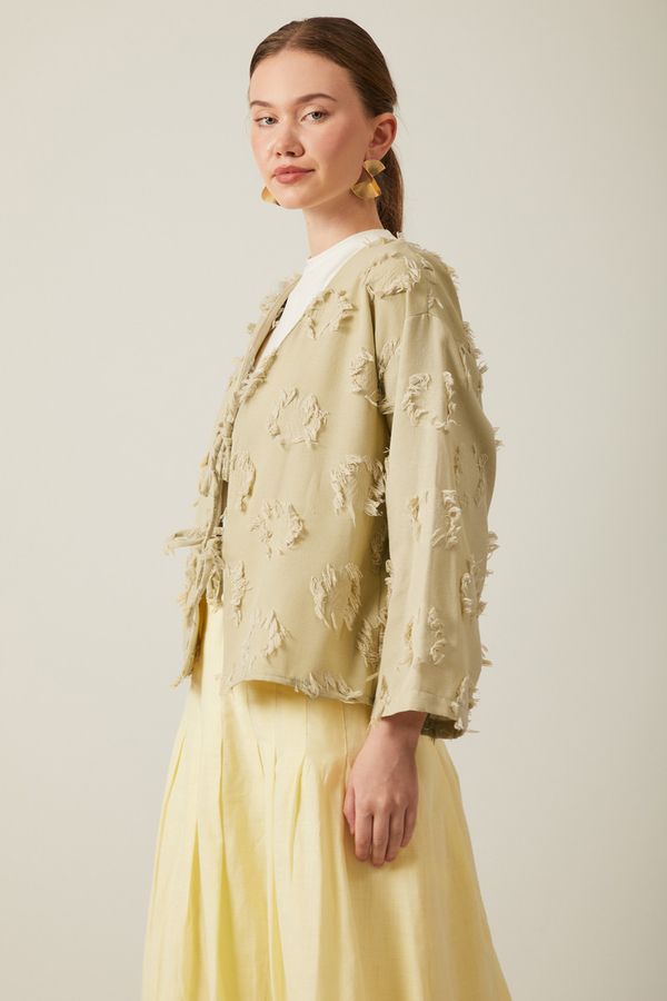Tassel Detail Kimono Khaki - 5