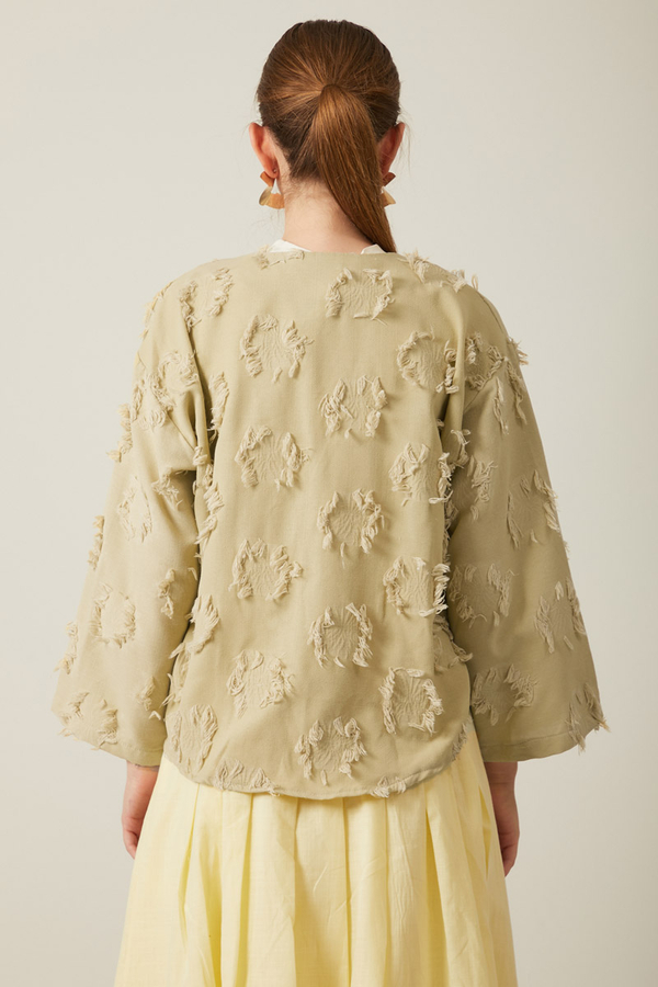 Tassel Detail Kimono Khaki - 10