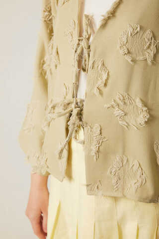 Tassel Detail Kimono Khaki - 3