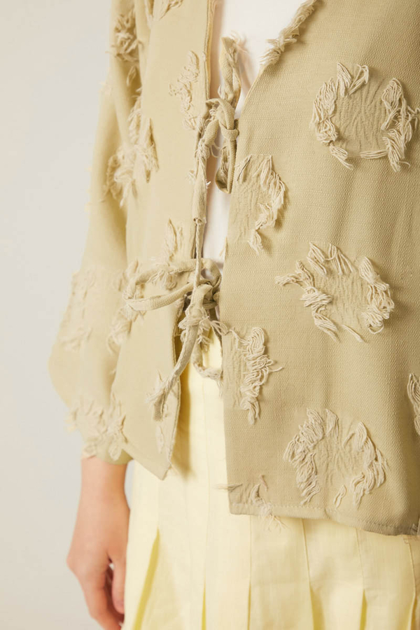 Tassel Detail Kimono Khaki - 3