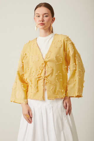 Tassel Detail Kimono Yellow - 6