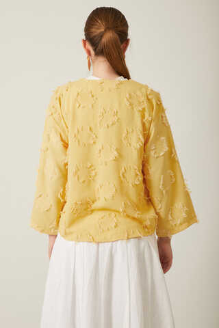 Tassel Detail Kimono Yellow - 9