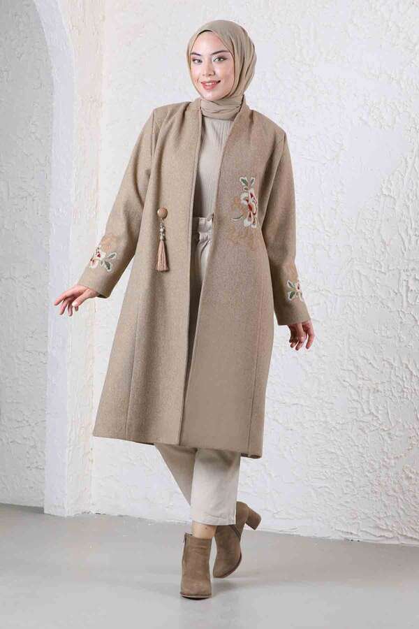 Tasseled Cachet Coat Beige - 2