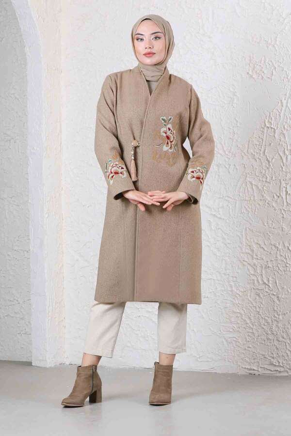 Tasseled Cachet Coat Beige - 5