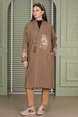 Tasseled Cachet Coat Brown - 1