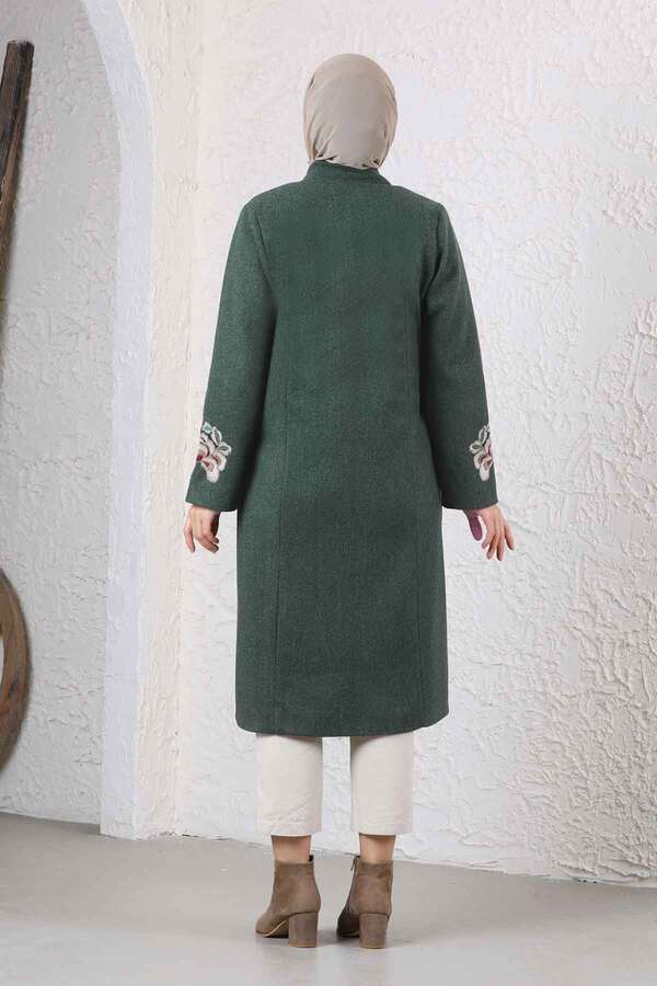 Tasseled Cachet Coat Dark Green - 6