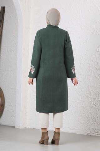 Tasseled Cachet Coat Dark Green - 6