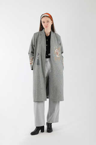 Tasseled Cachet Coat Grey - 1
