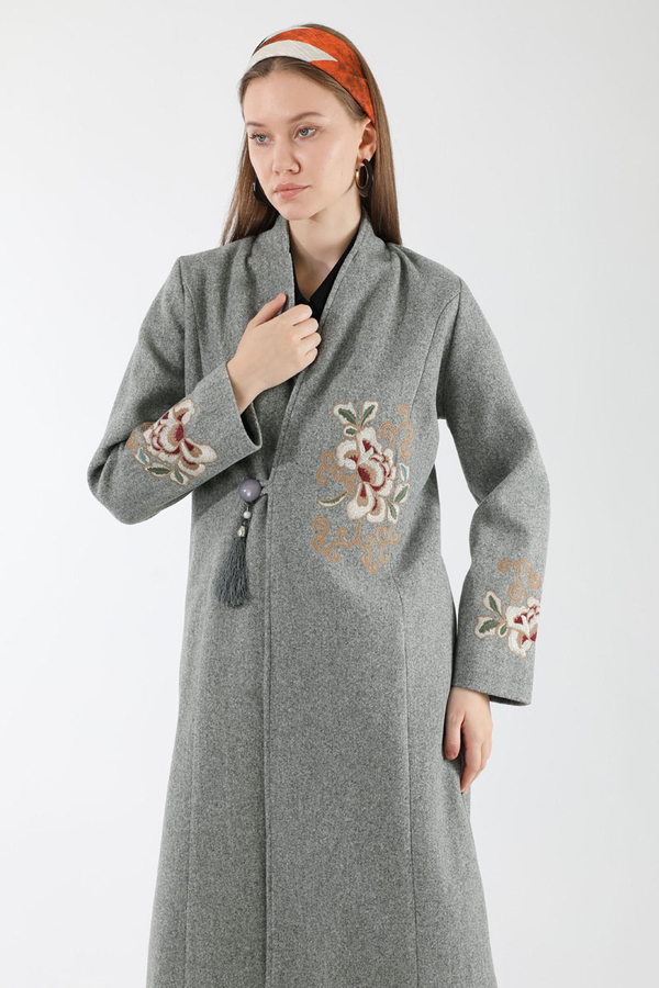 Tasseled Cachet Coat Grey - 2