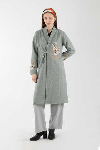 Tasseled Cachet Coat Grey - 3