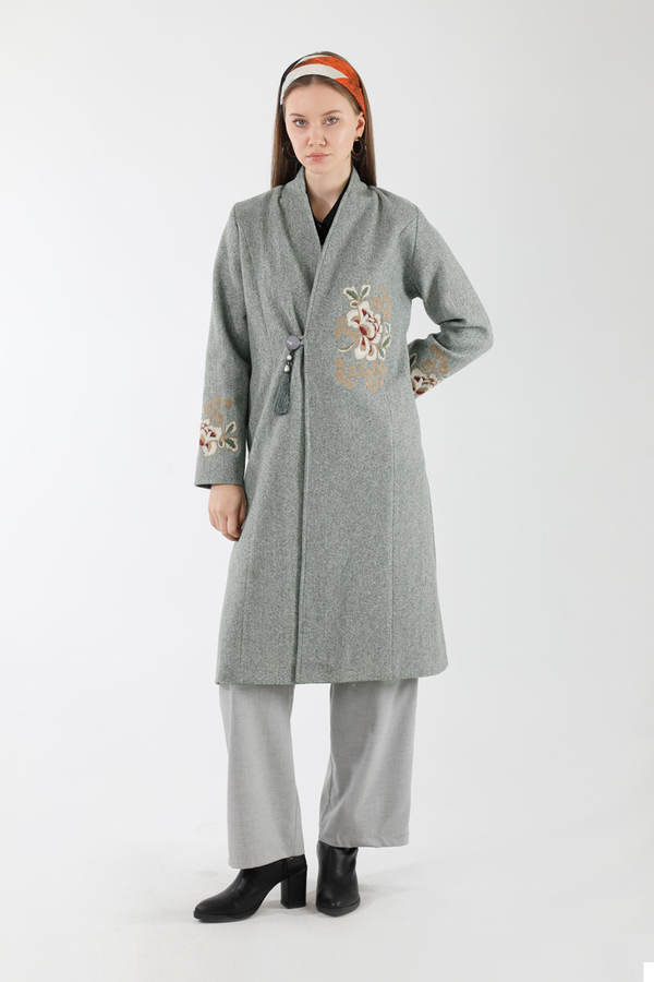 Tasseled Cachet Coat Grey - 3