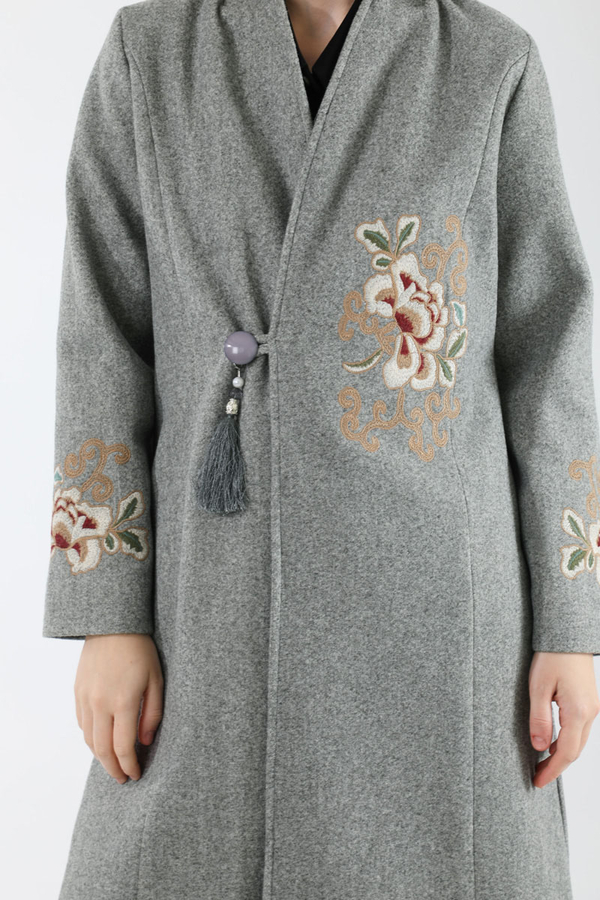 Tasseled Cachet Coat Grey - 4