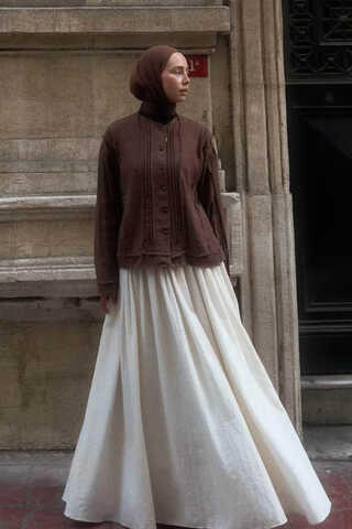 Tasselled Short Shirt Brown - 5