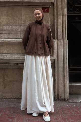 Tasselled Short Shirt Brown - 4