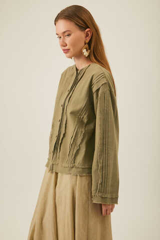 Tasselled Short Shirt  Khaki - 5