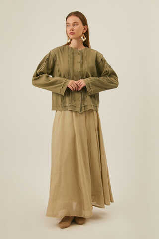 Tasselled Short Shirt  Khaki - 2