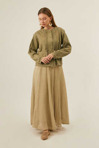 Tasselled Short Shirt  Khaki - 3