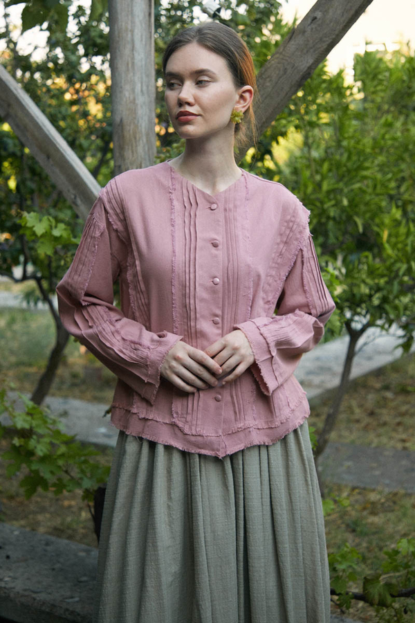 Tasselled Short Shirt Powder Pink - 2