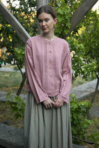 Tasselled Short Shirt Powder Pink - 6