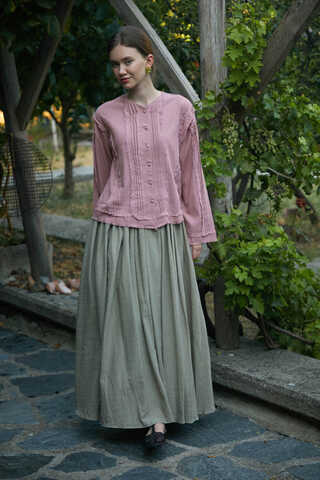 Tasselled Short Shirt Powder Pink - 7