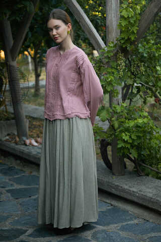 Tasselled Short Shirt Powder Pink - 8