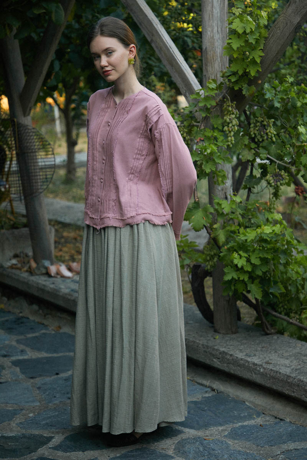 Tasselled Short Shirt Powder Pink - 8