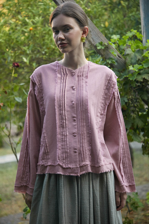 Tasselled Short Shirt Powder Pink - 9