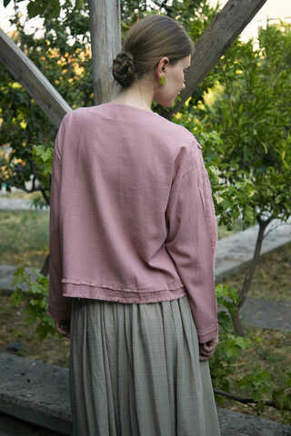 Tasselled Short Shirt Powder Pink - 5