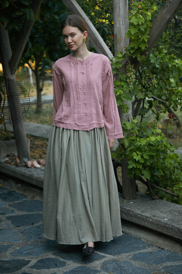 Tasselled Short Shirt Powder Pink - 7