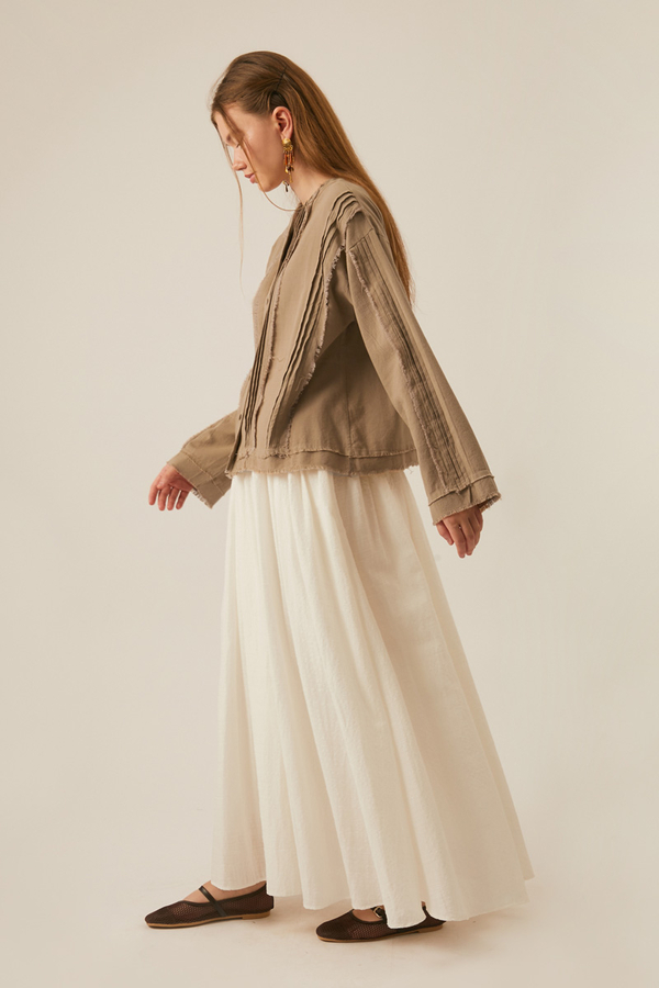 Tasselled Short Shirt Taupe - 3