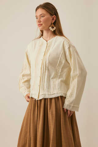 Tasselled Short Shirt White - 6