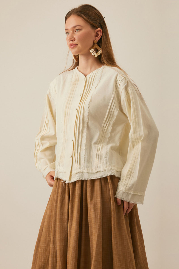 Tasselled Short Shirt White - 6