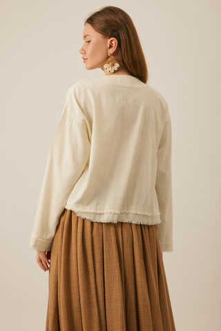 Tasselled Short Shirt White - 11