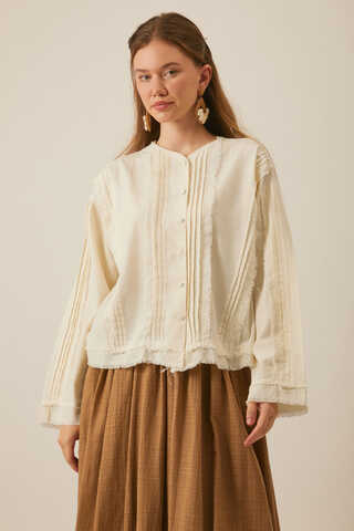 Tasselled Short Shirt White - 10