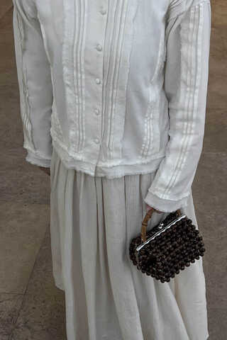 Tasselled Short Shirt White - 3