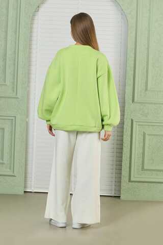 Teddy Bear Embroidered Sweat Green - 4