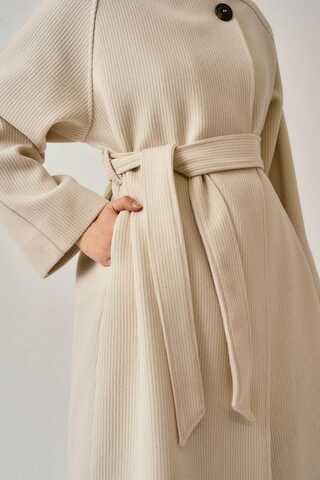 Tek Düğmeli Kruvaze Kaban Ekru - 6